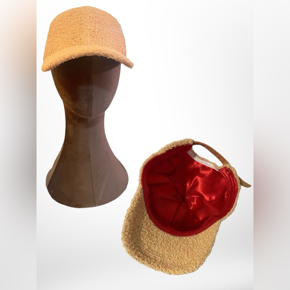 NEW Sherpa Baseball Cap W/ Satin Lining